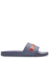 Dsquared2 Logo Embossed Slip-on Slides In Grau