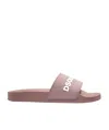Dsquared2 Logo Embossed Slip-on Slides In Nude