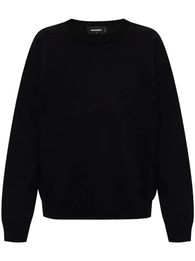 Dsquared2 Logo-embossed Sweater In Black