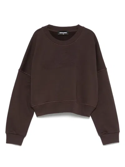 Dsquared2 Kids' Logo-embossed Sweatshirt In Brown