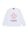 Dsquared2 Felpa Girocollo Con Maple Leaf Outline In White