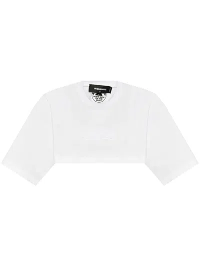 Dsquared2 Logo-embossed T-shirt In White