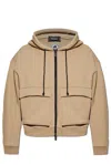 Dsquared2 Hooded Jacket In Beige
