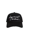 Dsquared2 Distressed Black Baseball Cap With Embroidered Logos In Black