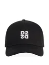 Dsquared2 Structured Black Baseball Cap Embroidered Logo In Black