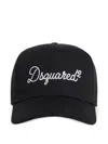 Dsquared2 Black Baseball Cap Adjustable Metal Strap In Black
