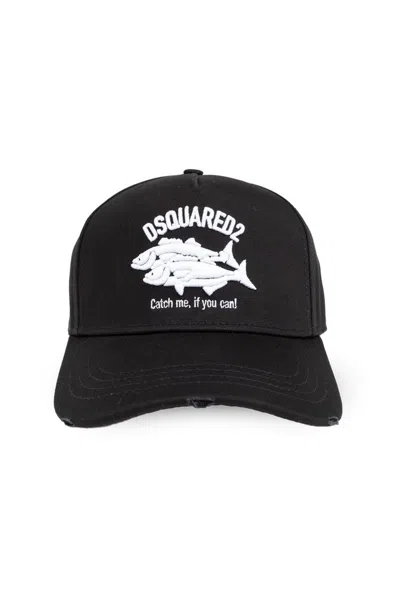 Dsquared2 Logo Embroidered Baseball Cap In Black