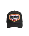Dsquared2 Distressed Logo Patch Baseball Cap In Black