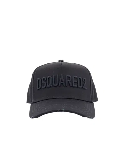 DSQUARED2 DSQUARED2 LOGO-EMBROIDERED CURVED PEAK DISTRESSED BASEBALL CAP