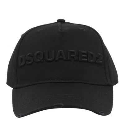 Dsquared2 Logo Embroidered Baseball Cap In Black/black