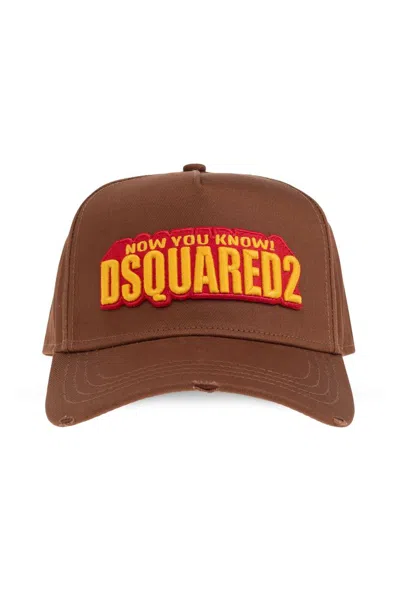 Dsquared2 Embroidered Logo Baseball Cap In Brown