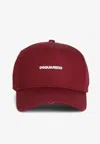 Dsquared2 Logo Embroidered Baseball Cap In Burgundy