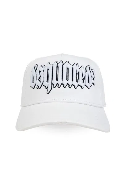 Dsquared2 Logo Embroidered Baseball Cap In White