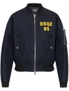 Dsquared2 Logo-embroidered Bomber Jacket In 蓝色