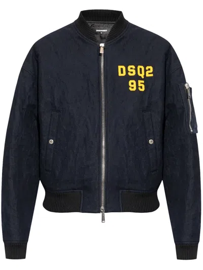 DSQUARED2 LOGO-EMBROIDERED BOMBER JACKET