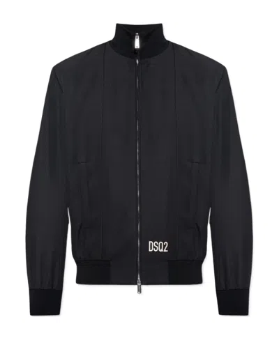 DSQUARED2 DSQUARED2 LOGO EMBROIDERED ZIP-UP BOMBER JACKET