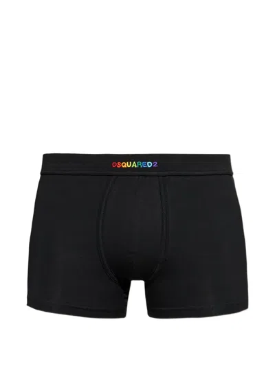 Dsquared2 Logo-embroidered Boxers In Black