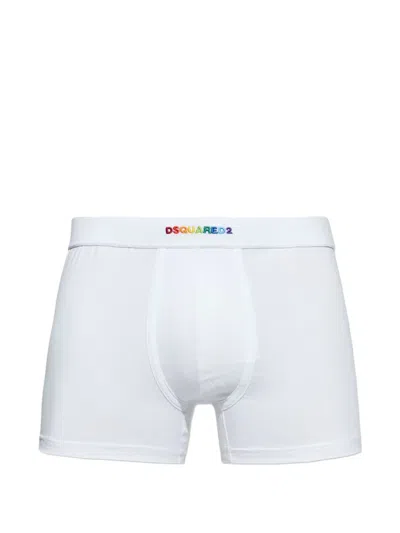 Dsquared2 Logo-embroidered Boxers In White