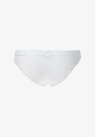 Dsquared2 Logo-embroidered Briefs In White