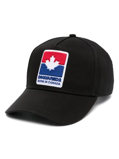 Dsquared2 Logo-embroidered Cap In Black