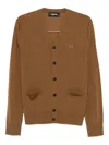 Dsquared2 Logo-embroidered Cardigan In Brown