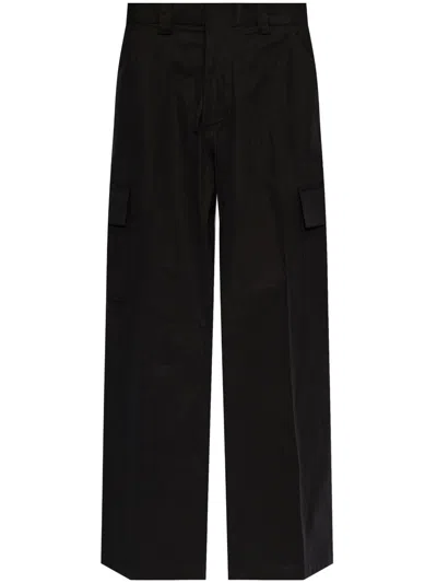 Dsquared2 Logo-embroidered Cargo Trousers In Black