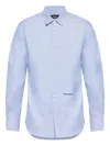 Dsquared2 Logo-embroidered Cotton Shirt In Blue