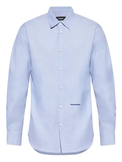 DSQUARED2 LOGO-EMBROIDERED COTTON SHIRT