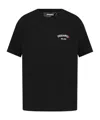 Dsquared2 Men Black Crew-neck T-shirt With Logo On The Front In Cotton Man In Black