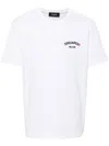 Dsquared2 Men White Crewneck T-shirt With Logo Lettering On The Front In Cotton Man In White