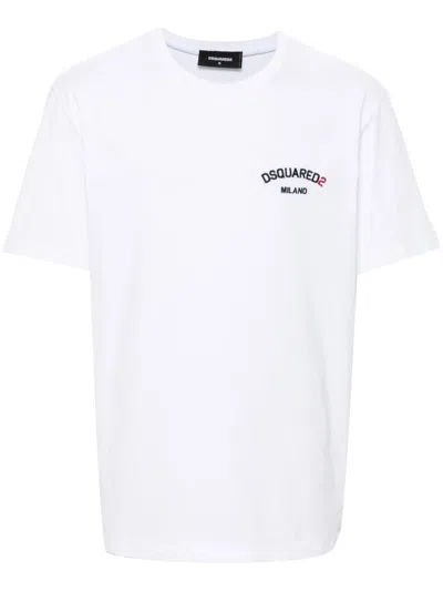 DSQUARED2 LOGO-EMBROIDERED COTTON T-SHIRT