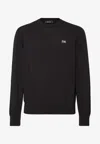 Dsquared2 Timeless Crewneck Sweater With Ribbed Cuffs And Hem In Black