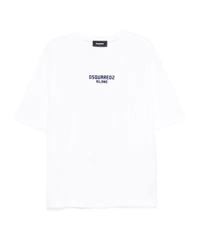 Dsquared2 Logo-embroidered Crewneck T-shirt In White