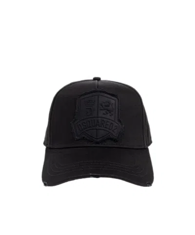 Dsquared2 Crest-appliqué Baseball Cap In Black