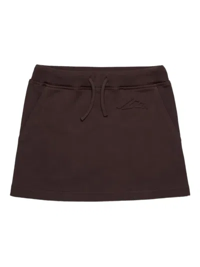 Dsquared2 Kids' Logo-embroidered Drawstring Skirt In Brown