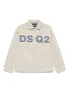 Dsquared2 Logo-embroidered Jacket In Neutrals