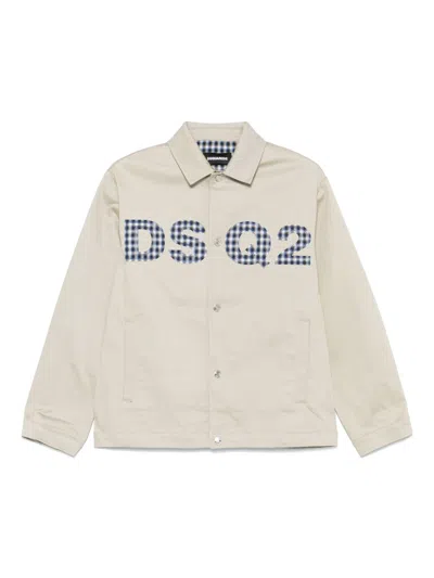 Dsquared2 Kids' Logo-embroidered Jacket In Neutrals