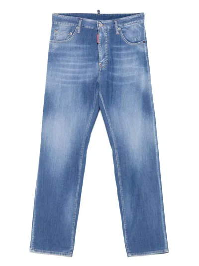 Dsquared2 Logo-embroidered Jeans In Blue
