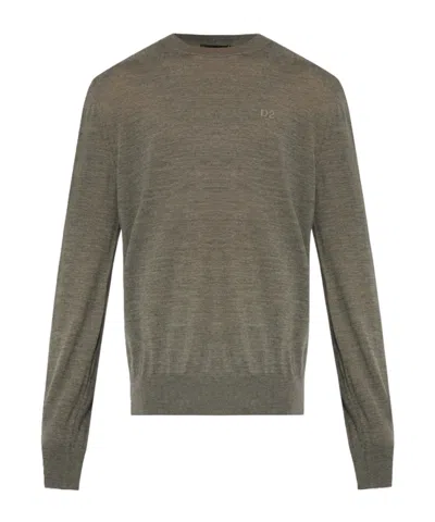 Dsquared2 Logo-embroidered Jumper In Green
