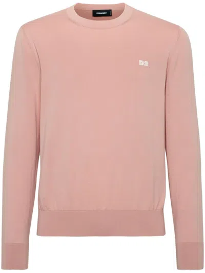 Dsquared2 Logo-embroidered Jumper In Pink