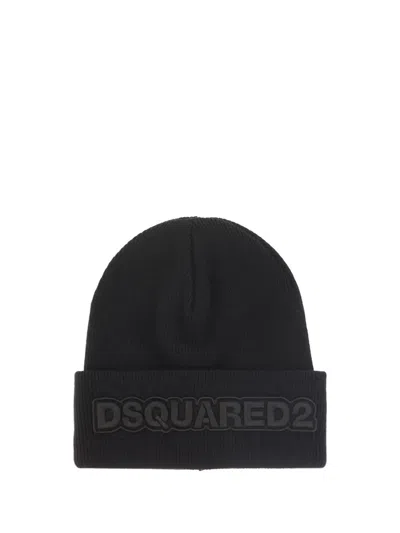 DSQUARED2 LOGO EMBROIDERED KNIT BEANIE