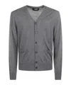 Dsquared2 Logo Embroidered Knitted Cardigan In Gray