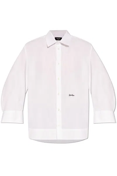 Dsquared2 Logo Embroidered Long In White