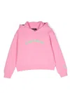 Dsquared2 D2s687f Boxy Sweat-shirt Dsquared Pink Hooded Sweatshirt With Embroidered Logo In Rosa
