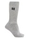 Dsquared2 Logo-embroidered Ribbed Socks In Gray