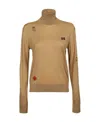 Dsquared2 Logo-embroidered Roll Neck Jumper In Nude
