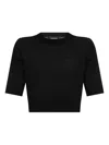 Dsquared2 Logo-embroidered Short-sleeve Knit Top In Black