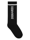Dsquared2 Black Socks For Boy With Logo In Black