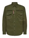 Dsquared2 Dsquared Bottle Green Stretch Corduroy Shirt In Green