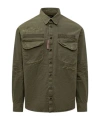 Dsquared2 Man Shirt Military Green Size 42 Cotton In Burgundy